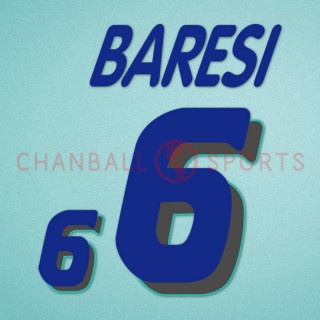 Italy 1994 Baresi #6 World Cup Awaykit Nameset Printing 