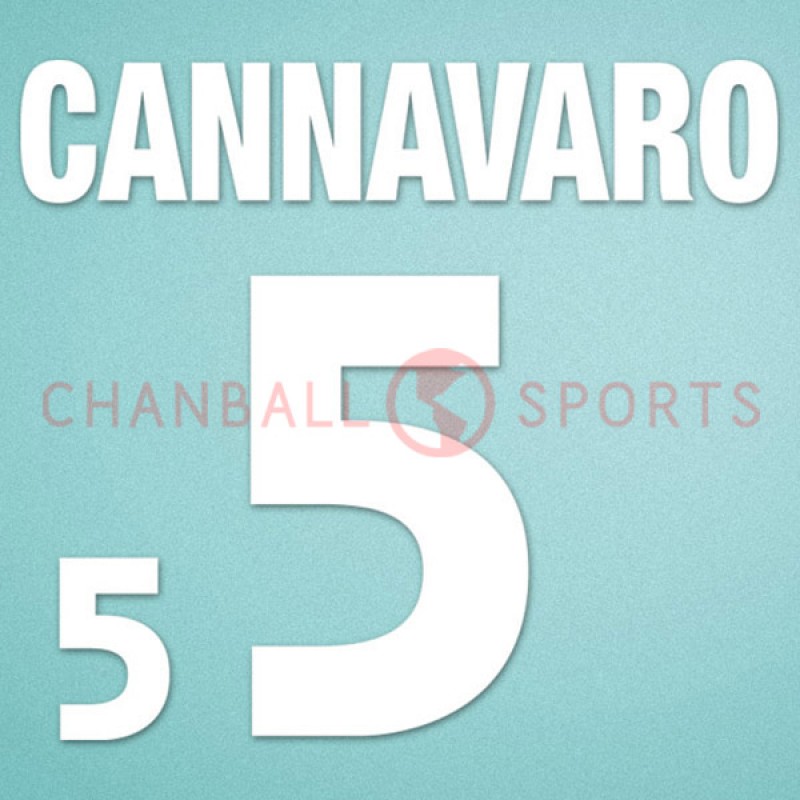Italy 2000 Cannavaro #5 EURO Homekit Nameset Printing 