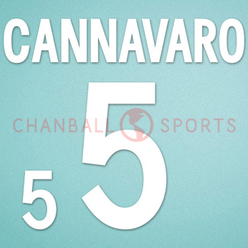 Italy 2002 Cannavaro #5 World Cup Homekit Nameset Printing 