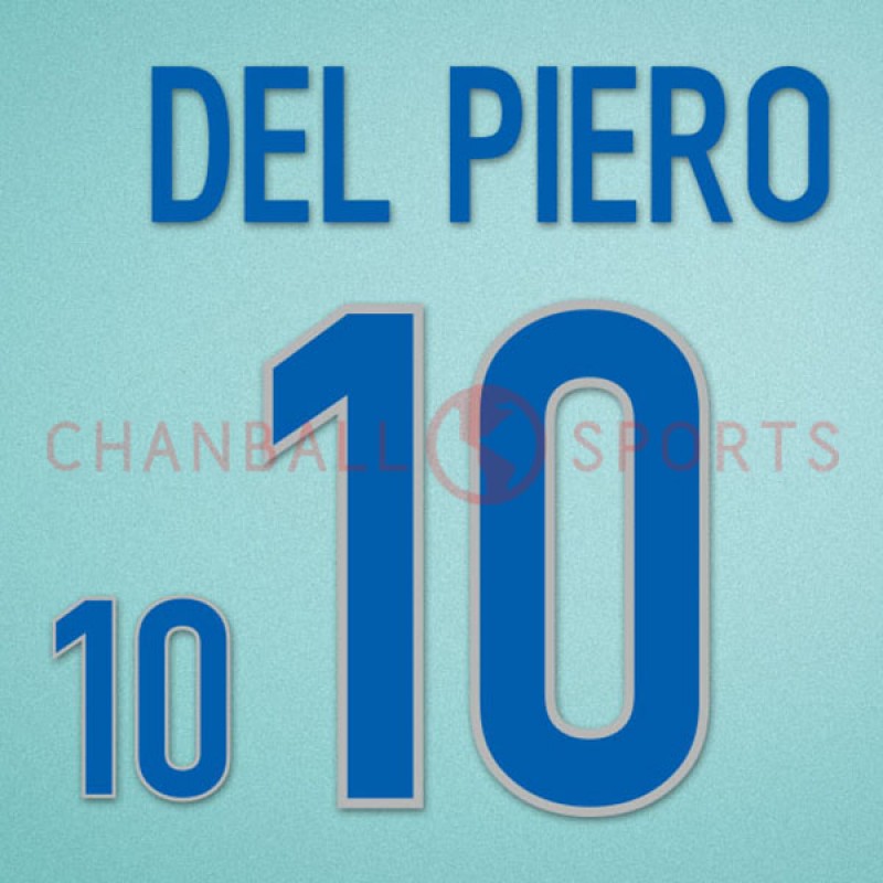 Italy 1998 Del Piero #10 World Cup Awaykit Nameset Printing 
