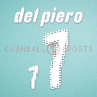 Italy 2008 Del Piero #7 EURO Homekit Nameset Printing 