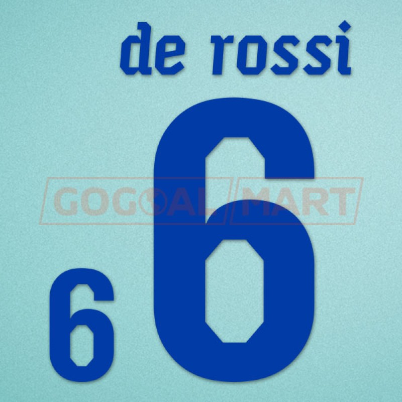 Italy 2010 De Rossi #6 World Cup Awaykit Nameset Printing 