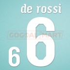 Italy 2010 De Rossi #6 World Cup Homekit Nameset Printing 