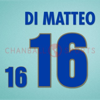 Italy 1996 Di Matteo #16 EURO Awaykit Nameset Printing 