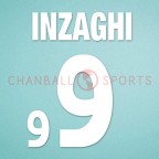 Italy 2000 Inzaghi #9 EURO Homekit Nameset Printing 