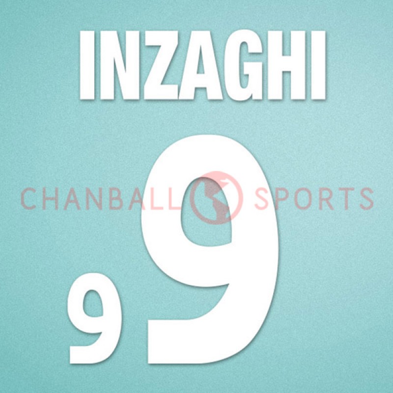 Italy 2000 Inzaghi #9 EURO Homekit Nameset Printing 