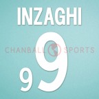 Italy 2002 Inzaghi #9 World Cup Homekit Nameset Printing 