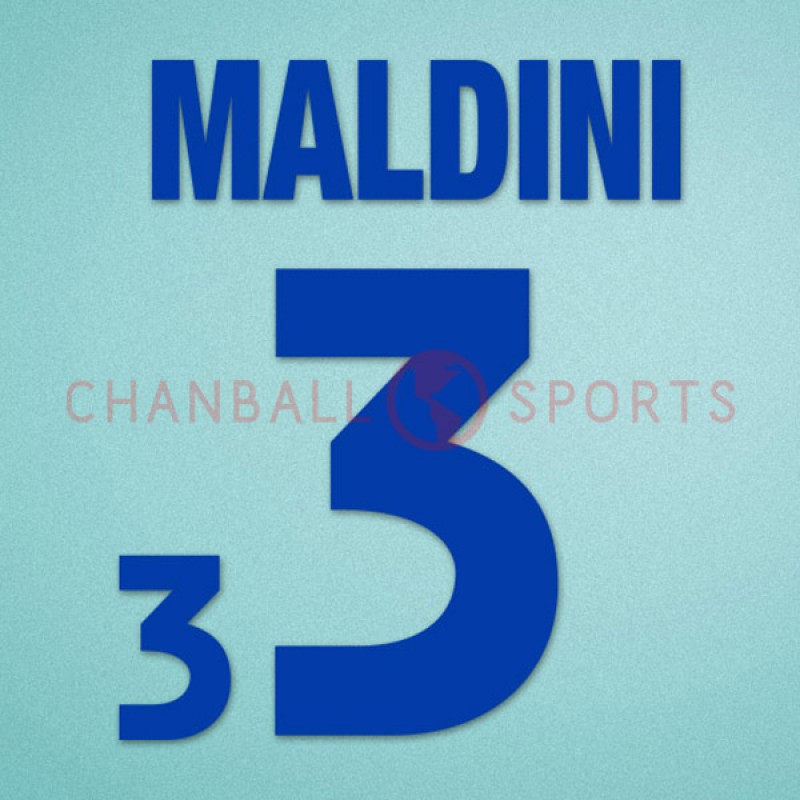 Italy 2000 Maldini #3 EURO Awaykit Nameset Printing 