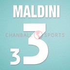 Italy 2000 Maldini #3 EURO Homekit Nameset Printing 
