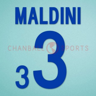 Italy 2002 Maldini #3 World Cup Awaykit Nameset Printing 