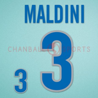 Italy 1998 Maldini #3 World Cup Awaykit Nameset Printing 