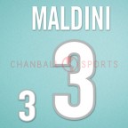 Italy 1998 Maldini #3 World Cup Homekit Nameset Printing 