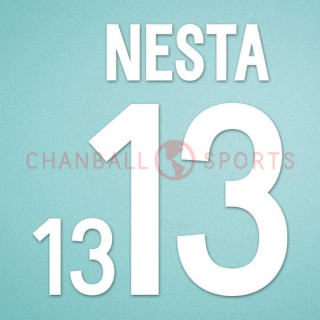 Italy 2002 Nesta #13 World Cup Homekit Nameset Printing 