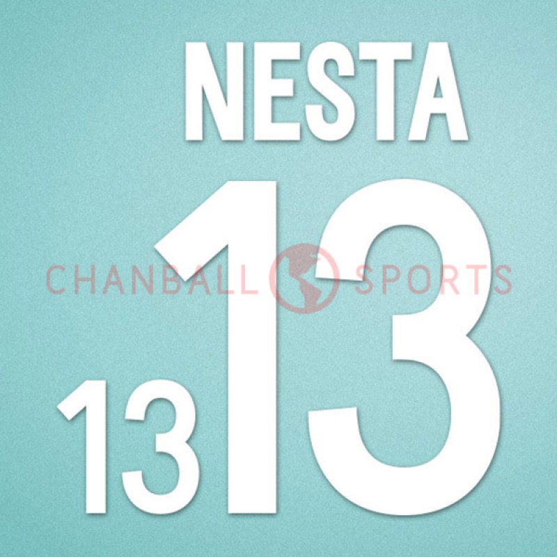 Italy 2002 Nesta #13 World Cup Homekit Nameset Printing 