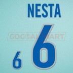 Italy 1998 Nesta #6 World Cup Awaykit Nameset Printing 