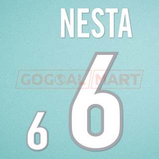 Italy 1998 Nesta #6 World Cup Homekit Nameset Printing