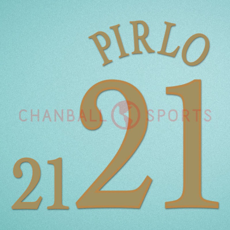 Italy 2004 Pirlo #21 EURO Homekit Nameset Printing 