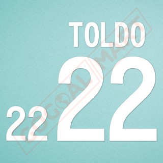 Italy 2002 Toldo #22 World Cup Home/Awaykit Nameset Printing 