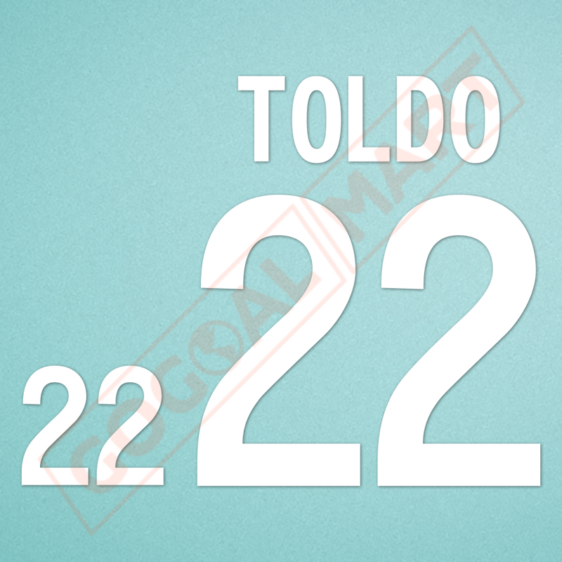 Italy 2002 Toldo #22 World Cup Home/Awaykit Nameset Printing 