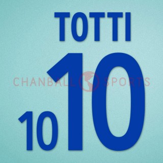 Italy 2002 Totti #10 World Cup Awaykit Nameset Printing 