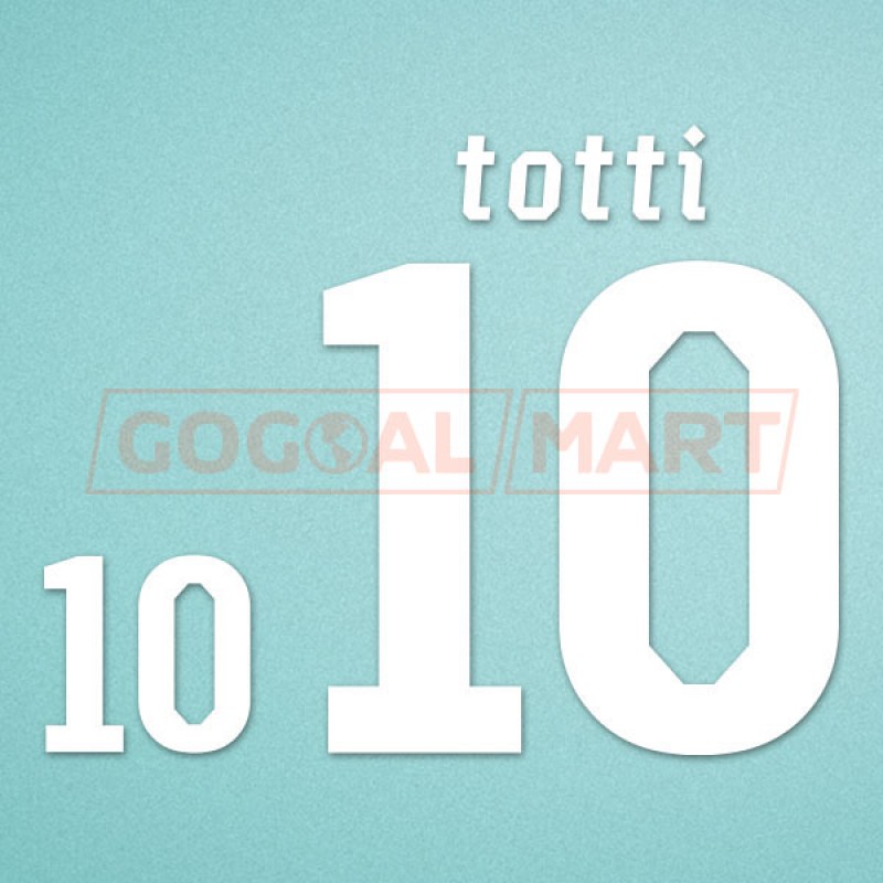 Italy 2010 Totti #10 World Cup Homekit Nameset Printing 
