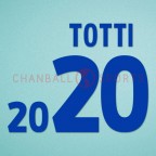 Italy 2000 Totti #20 EURO Awaykit Nameset Printing 