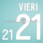Italy 2002 Vieri #21 World Cup Homekit Nameset Printing 