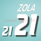 Italy 1994 Zola #21 World Cup Homekit Nameset Printing 