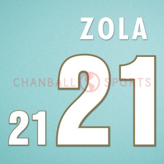Italy 1996 Zola #21 EURO Homekit Nameset Printing 