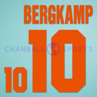 Netherlands 1994 Bergkamp #10 World Cup Awaykit Nameset Printing 