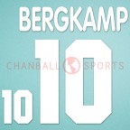 Netherlands 1996 Bergkamp #10 Homekit Nameset Printing 