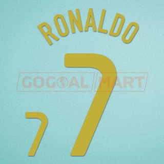 Portugal 2008 C. Ronaldo #7 EURO Homekit Nameset Printing