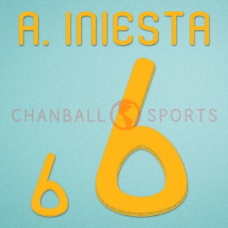 Spain 2010 A. Inesta #6 World Cup Homekit Nameset Printing 