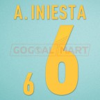 Spain 2012 A.Iniesta #6 EURO Homekit Nameset Printing