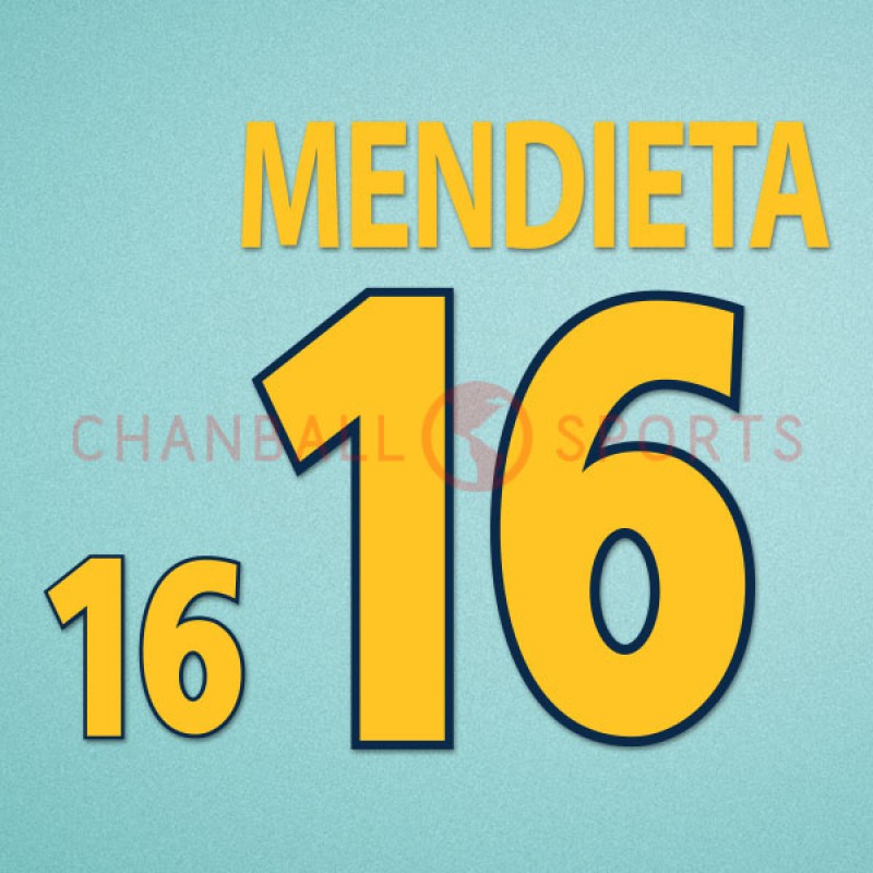 Spain 2000 Mendieta #16 EURO Homekit Nameset Printing 