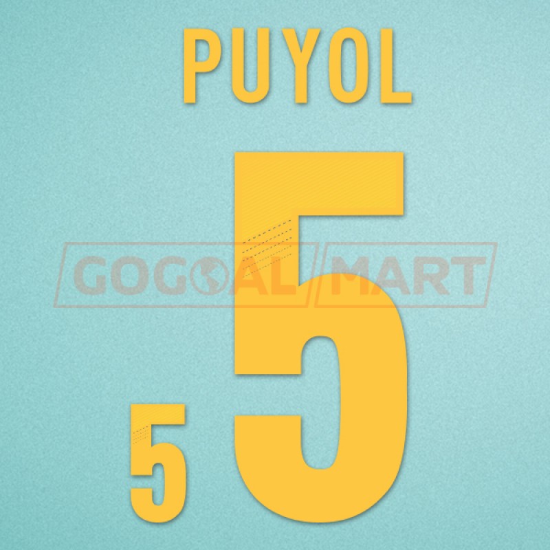 Spain 2012 Puyol #5 EURO Homekit Nameset Printing