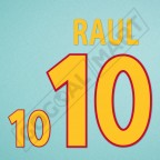 Spain 2000 Raul #10 EURO Awaykit Nameset Printing 