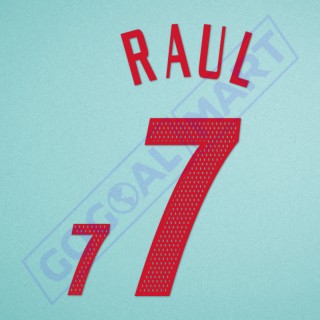 Spain 2002 Raul #7 World Cup Awaykit Nameset Printing 