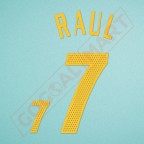 Spain 2002 Raul #7 World Cup Homekit Nameset Printing 