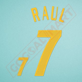 Spain 2002 Raul #7 World Cup Homekit Nameset Printing 