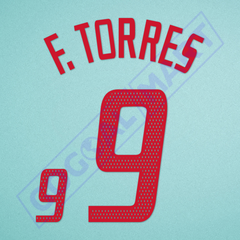 Spain 2004 Torres #9 EURO Awaykit Nameset Printing 