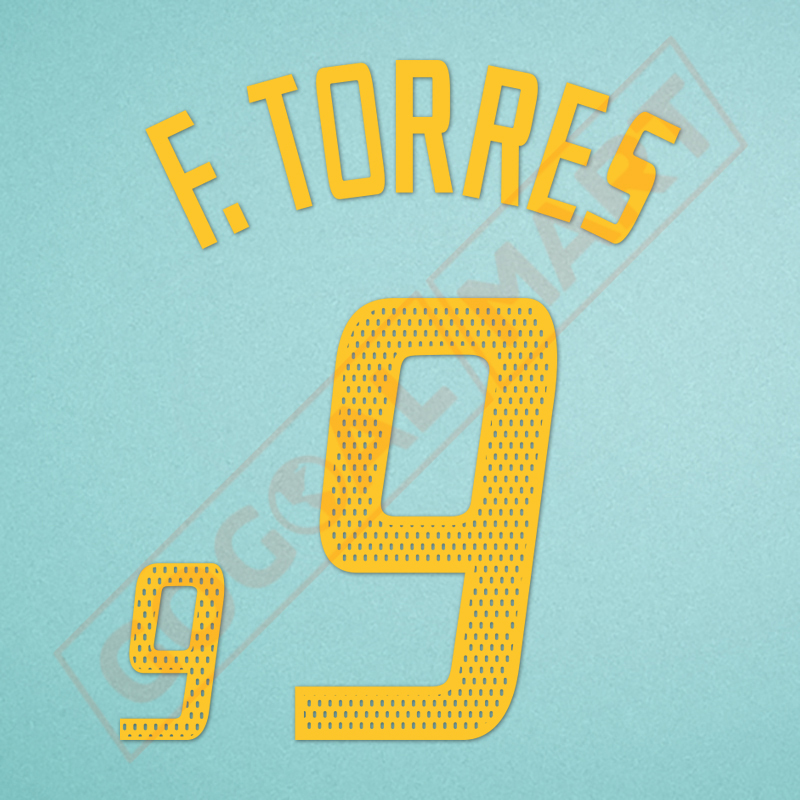 Spain 2004 Torres #9 EURO Homekit Nameset Printing 