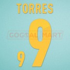 Spain 2012 Torres #9 EURO Homekit Nameset Printing