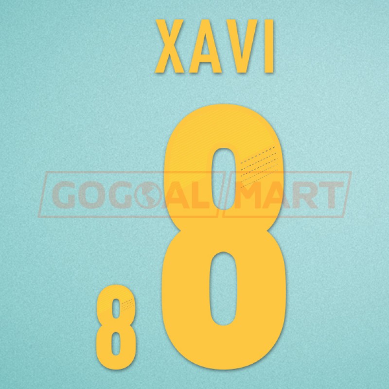 Spain 2012 Xavi #8 EURO Homekit Nameset Printing