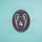 UEFA Champions League 2013-2016 4 Times Trophy (dark grey) Sleeve Soccer Patch / Badge