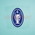 UEFA Champions League 2000-2012 4 Times Trophy (light blue) Sleeve Soccer Patch / Badge