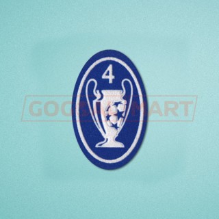 UEFA Champions League 2000-2012 4 Times Trophy (light blue) Sleeve Soccer Patch / Badge