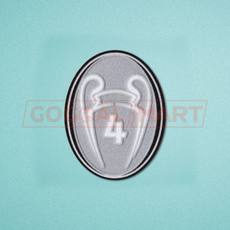 UEFA Champions League 2012-2013 4 Times Trophy (light grey) Sleeve Soccer Patch / Badge