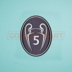 UEFA Champions League 2013-2016 5 Times Trophy (dark grey) Sleeve Soccer Patch / Badge