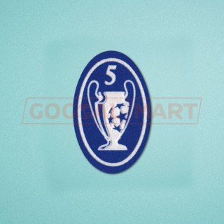 UEFA Champions League 2000-2012 5 Times Trophy (light blue) Sleeve Soccer Patch / Badge
